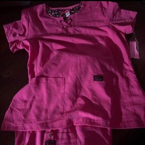 Pink Betsey Johnson Scrub set